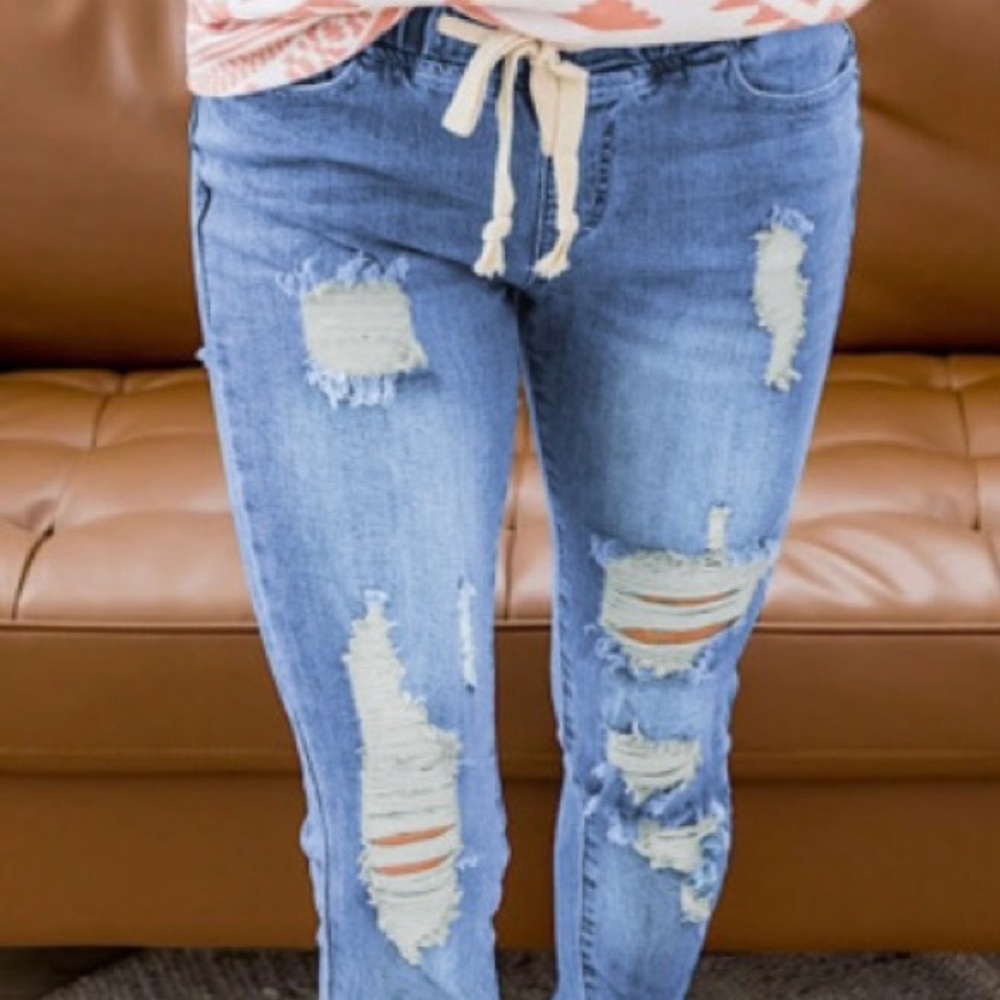 Distressed jeans